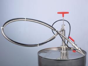 Drum pumps, gas-tight, with flexible discharge