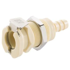 LinkTech 40AC & 40PP Quick-Disconnect Fitting Body, Hosebarb with Valve, Panel Mount