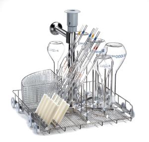 Washing trolley, stainless steel, with drying system