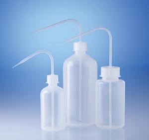 Wash bottles, narrow or wide neck