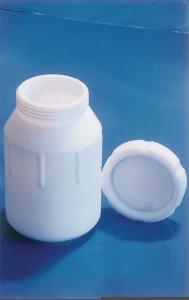 Bottles, wide neck, PTFE, with screw cap