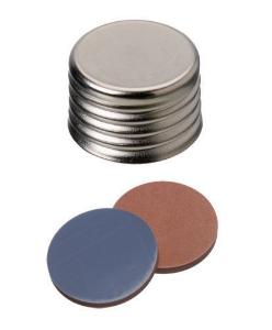 Magnetic screw caps, silicone white/aluminium foil silver