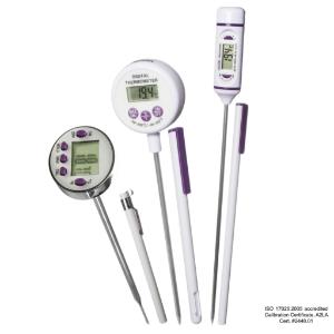 VWR®, Stem Thermometer, Calibrated, Electronic, Flat Surface, Stainless Steel, 120 mm Probe