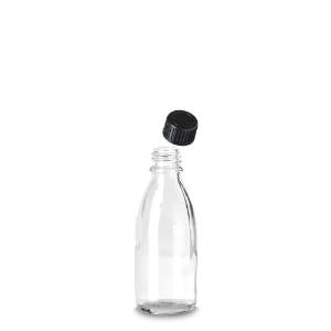 Bottle, narrow neck, clear, GL18 with screw cap,50 ml