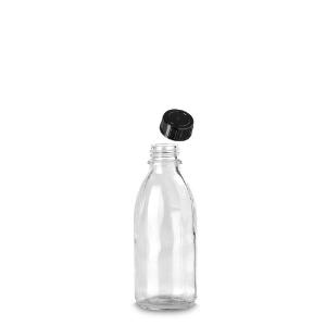 Bottle, narrow neck, 100 ml clear GL22 with screw cap