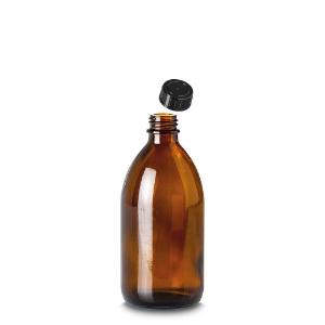 Bottle, narrow neck, amber , GL22 with screw cap, 250 ml