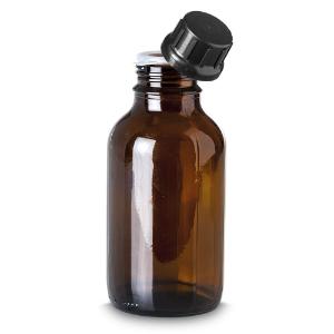 Bottle, narrow neck, amber with screw cap, 1000 ml