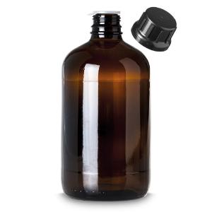 Bottle, narrow neck, amber with screw cap, 2500 ml