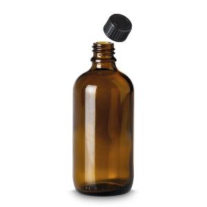 Bottle, narrow neck, amber GL18 with Cap, 100 ml