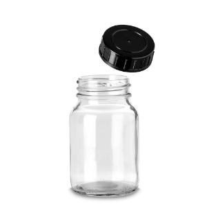 Bottle, wide neck, 250 ml clear GL55 with screw cap