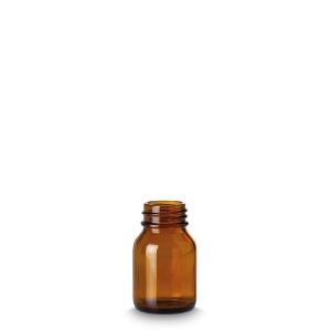 Bottle, wide neck, amber 50 ml glass without screw cap