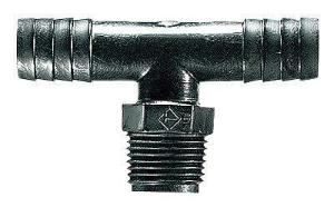 Masterflex® Adapter Fittings, Hosebarb to NPT(M), Tee, Stainless Steel, Avantor®