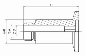 Small flange, stainless steel, KF DN 16