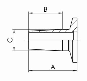 Small flange with male standard ground joint