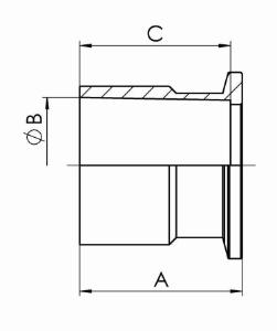 Small flange with female ground joint