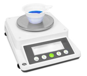 Liquid weighing pour boat 100 ml on scale