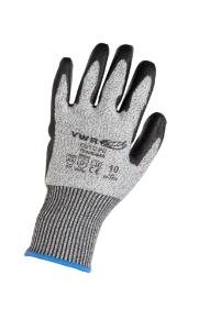 Cut protection gloves, PU coating, gray/black