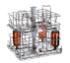 Two level injection trolley, stainless steel, for bottles