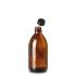 Bottle, narrow neck, amber , GL22 with screw cap, 250 ml