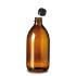 Bottle, narrow neck, amber, GL25 with screw cap, 500 ml