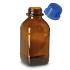 Bottle, square wide neck, 1000 ml with screw cap