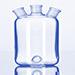 Featuring three standard ground joint necks instead of one or two, the woulff bottles are used between a suction flask and a vacuum source. The inclusion in the middle allows simple vacuum control in glass units without a separate tap and also prevents the filtrate in the suction flask from overflowing. Fabricated from borosilicate glass with an excellent chemical resistance and high temperature resistance, the woulff bottles are subject to minimal thermal expansion.